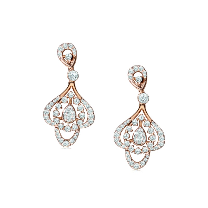 Elegant Natural Diamond Rose Gold Necklace Set – LNNS0154