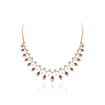Radiant Natural Diamond Necklace Set – LNNS0067