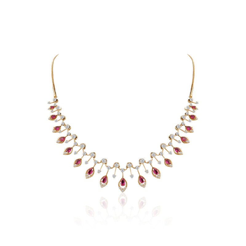 Radiant Natural Diamond Necklace Set – LNNS0067