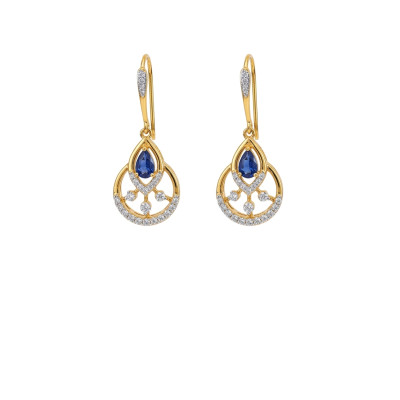 Timeless Circular Floral Yellow Gold Real Diamond Necklace with LNNS0223 |IGI Certified