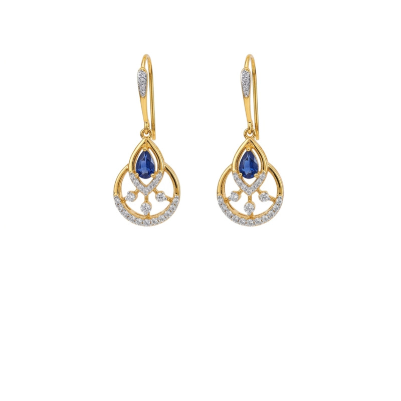 Timeless Circular Floral Yellow Gold Real Diamond Necklace with LNNS0223 |IGI Certified