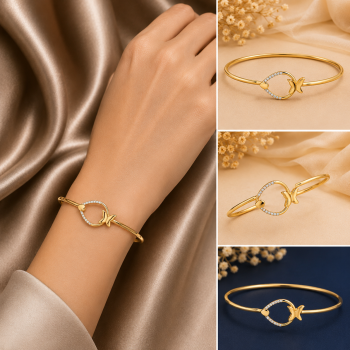 Butterfly Kiss Natural Diamond Women Kada LNBR0215 | IGI Certified