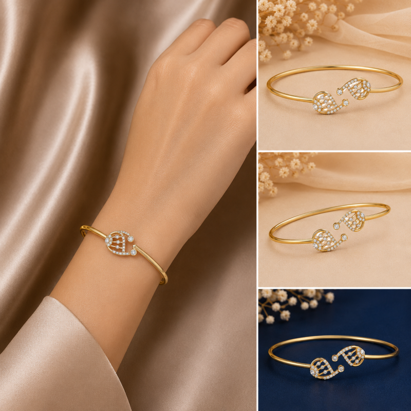 Musical Harmony Natural Diamond Women Kada LNBR0217 | IGI Certified