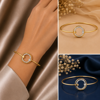 Double Circle Real Diamond Women Kada LNBR0223 | IGI Certified