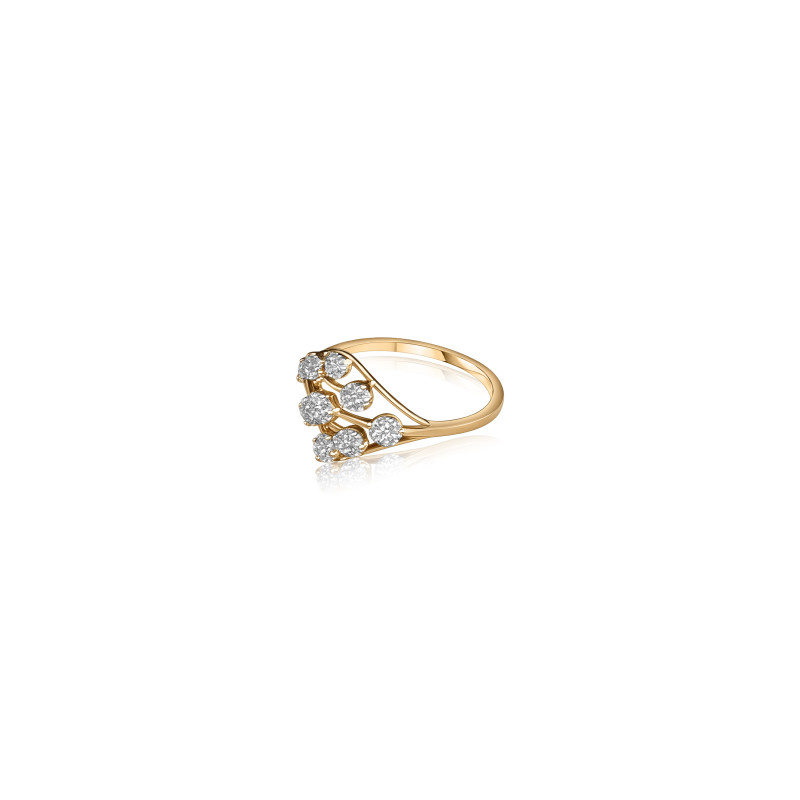 Oval Lattice Cluster Real Diamond Women Ring LNLR0613 | IGI CERTIFIED