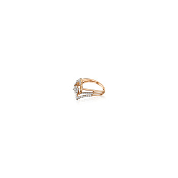 Side Cluster Curved Real Diamond Women Ring LNLR0614 | IGI CERTIFIED