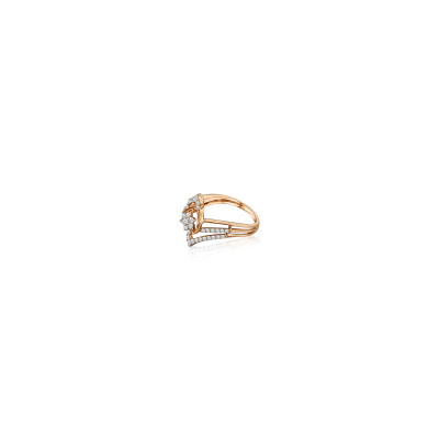 Side Cluster Curved Real Diamond Women Ring LNLR0614 | IGI CERTIFIED