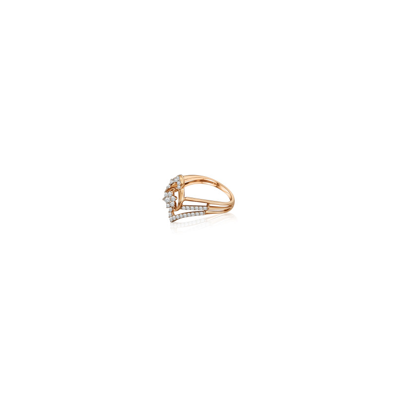 Side Cluster Curved Real Diamond Women Ring LNLR0614 | IGI CERTIFIED