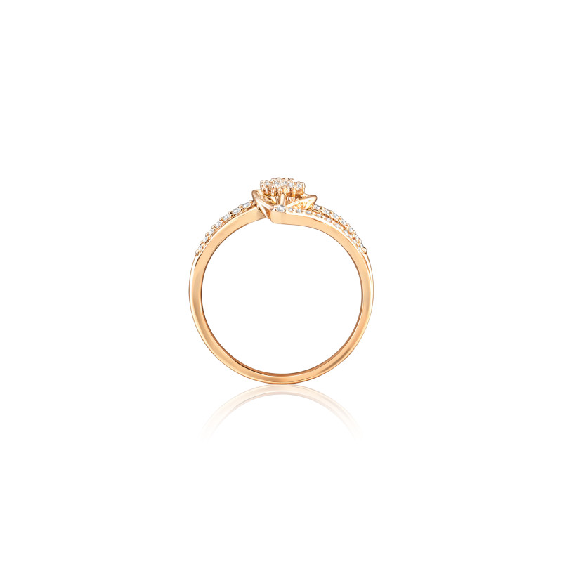 Side Cluster Curved Real Diamond Women Ring LNLR0614 | IGI CERTIFIED