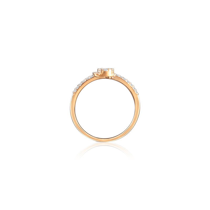 Asymmetric Swirl Cluster Real Diamond Women Ring LNLR0620 | IGI CERTIFIED