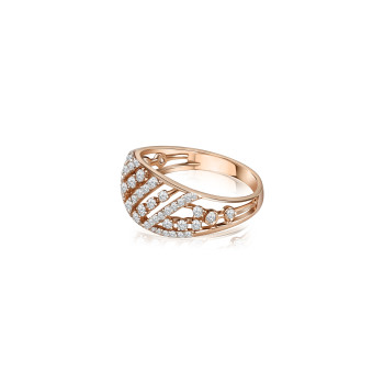 Geometric Lattice Oval Natural Diamond Women Ring LNLR0628 | IGI CERTIFIED