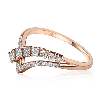 Graduated Chevron Natural Diamond Women Ring LNLR0631 | IGI CERTIFIED