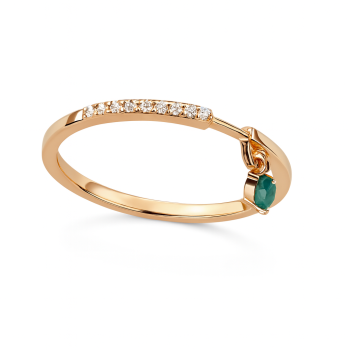 Dangling Emerald Real Diamond Women Ring LNLR1255 | IGI CERTIFIED