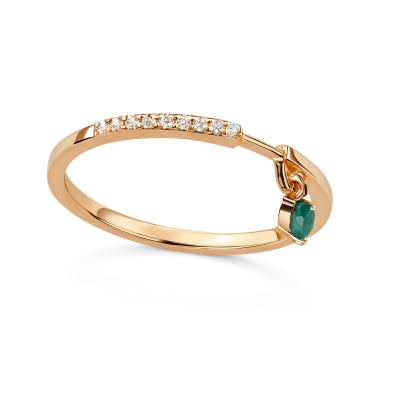Dangling Emerald Real Diamond Women Ring LNLR1255 | IGI CERTIFIED