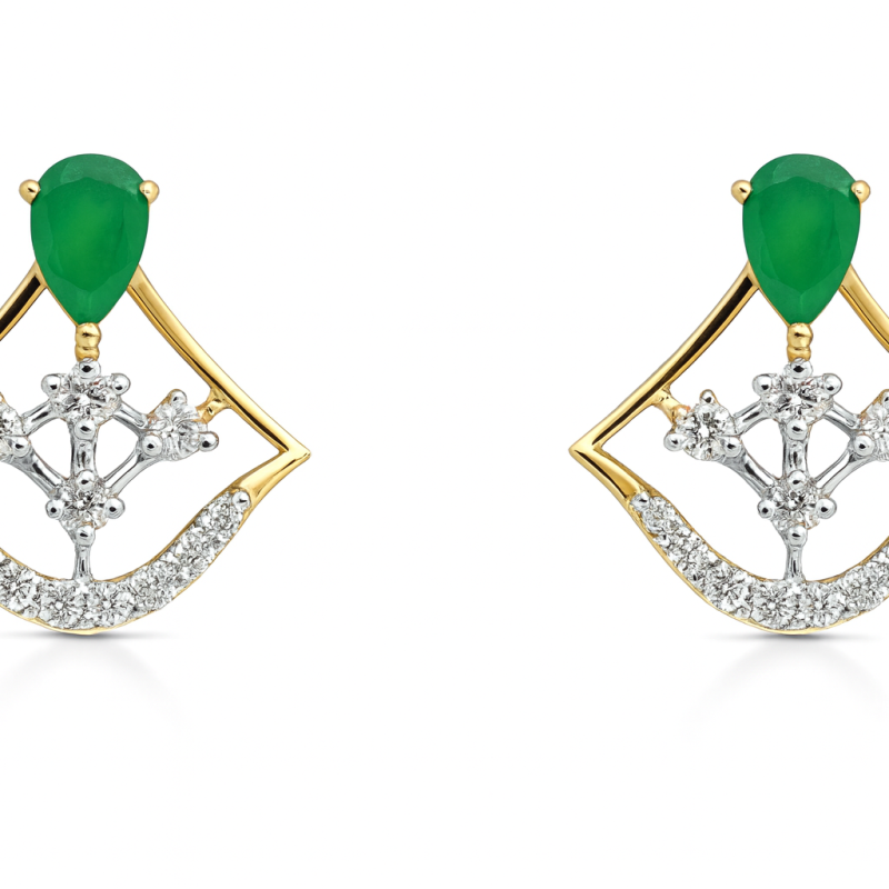 Exquisite Natural Emerald & Diamond Drop Earrings LNER0378 | IGI Certified