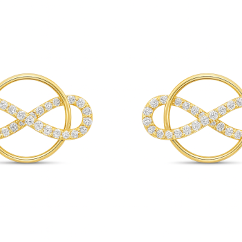 Timeless Natural Diamond Infinity Stud Earrings LNER0379 | IGI Certified