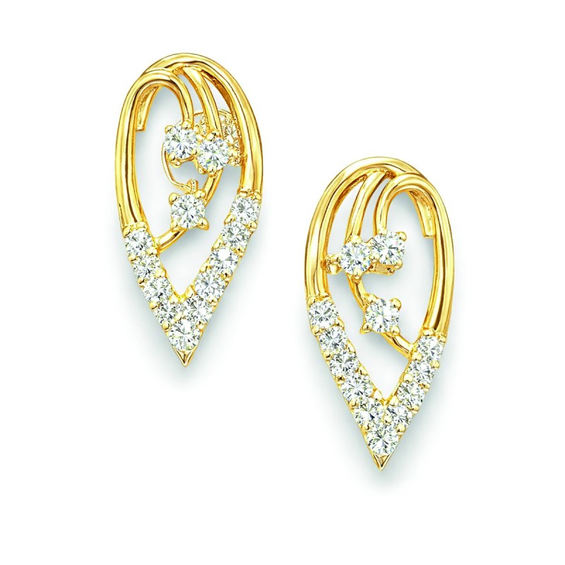 LNER0684 Natural Diamond Earrings Stylish Wear | Nova Lustre Diamond