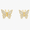 Whimsical Natural Diamond Butterfly Stud Earrings LNER0727 | IGI Certified