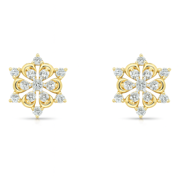 Elegant Natural Diamond Snowflake Floral Earrings LNER0730 | IGI Certified