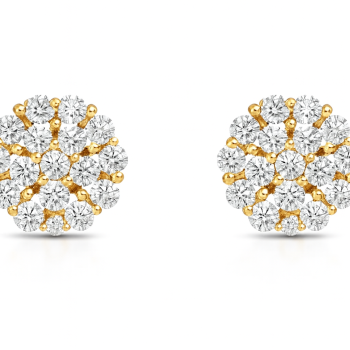 Vibrant Natural Diamond Leaf Design Earrings LNER0733 | IGI Certified