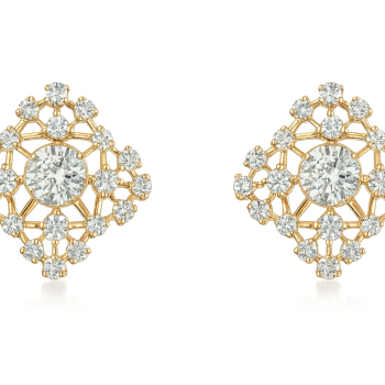 Modern Natural Diamond Geometric Bar Earrings LNER0735 | IGI Certified