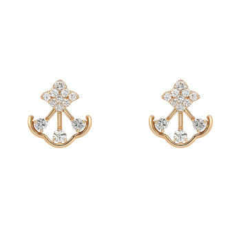 Delicate Natural Diamond Vine Earrings LNER0738 | IGI Certified