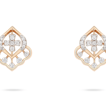 Premium Natural Diamond Pearl Accent Earrings LNPE0374 | IGI Certified