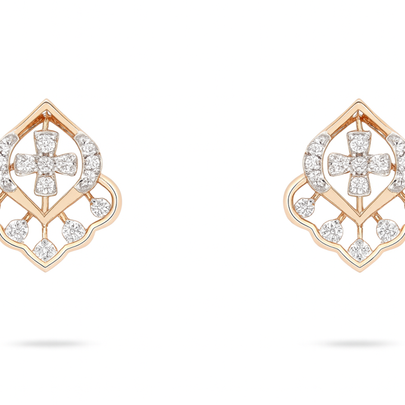 Premium Natural Diamond Pearl Accent Earrings LNPE0374 | IGI Certified