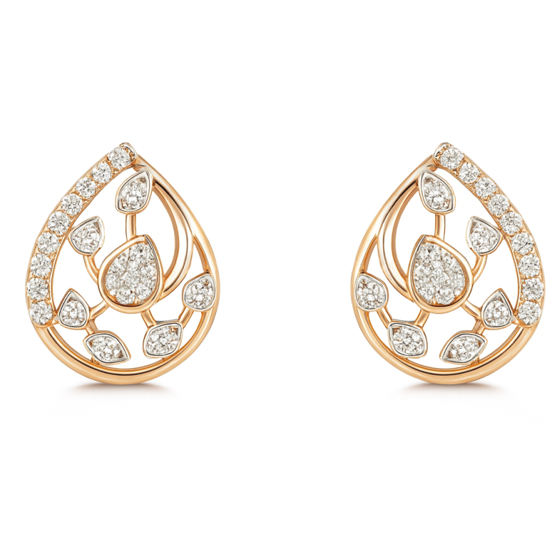 Chic Natural Diamond Linear Drop Earrings LNPE0375 | IGI Certified