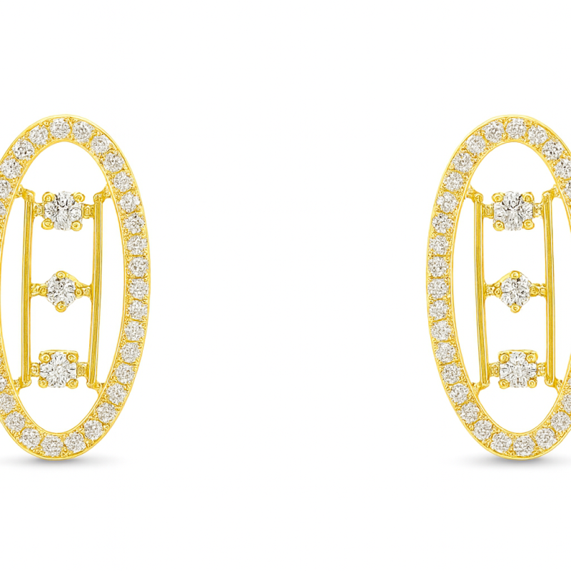 Enchanting Natural Diamond Crescent Moon Earrings LNPE0376 | IGI Certified