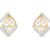 Two-Tone Teardrop Halo Diamond Earrings | IGI Certified | LNPE0383