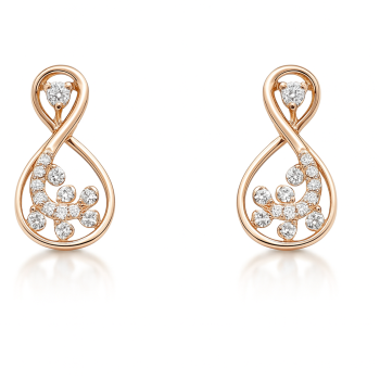 Rose Gold Infinity Teardrop Diamond Earrings | IGI Certified | LNPE0386