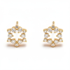 Yellow Gold Starburst Diamond Earrings | IGI Certified | LNPE0387