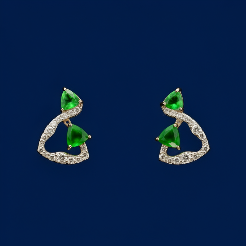 Emerald Infinity Natural Diamond Earrings | IGI Certified | LNPE0414