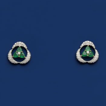 Emerald Clover Natural Diamond Earrings | IGI Certified | LNPE0416