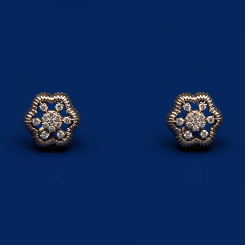 Open Floral Natural Diamond Earrings | IGI Certified | LNPE0418