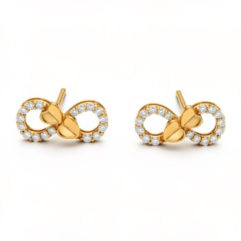 Infinity Heart Natural Diamond Earrings | IGI Certified | LNPE0421