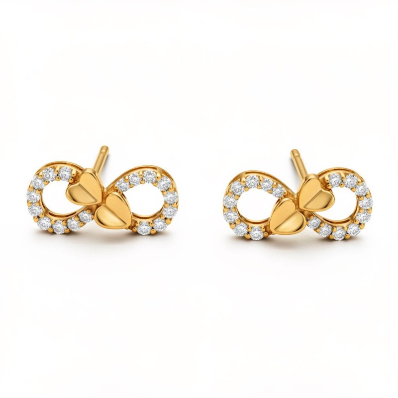 Infinity Heart Natural Diamond Earrings | IGI Certified | LNPE0421
