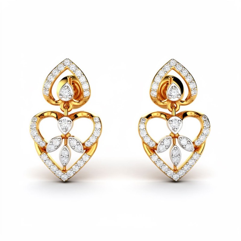 Heart Drop Natural Diamond Earrings | IGI Certified | LNPE0425