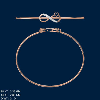 Combined Infinity Heart Natural Real Diamond Women Kada LNBR0172 | IGI Certified