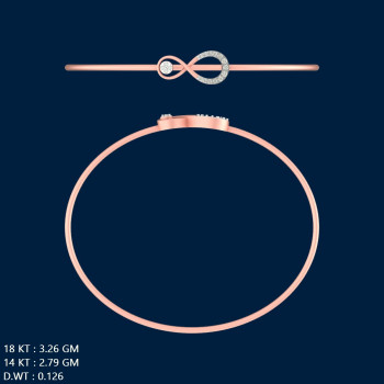Eternal Infinity Symbol Natural Real Diamond Women Kada LNBR0169 | IGI Certified