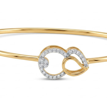 Interlocked Hearts Natural Diamond Women Kada LNBR0212 | IGI Certified