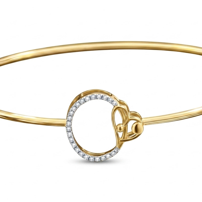 Linked Circle Real Diamond Women Kada LNBR0213 | IGI Certified
