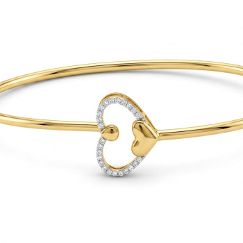 Embracing Heart Natural Diamond Women Kada LNBR0214 | IGI Certified