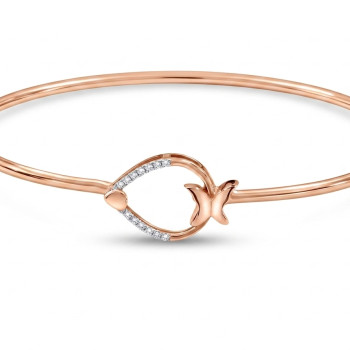 Butterfly Kiss Natural Diamond Women Kada LNBR0215 | IGI Certified