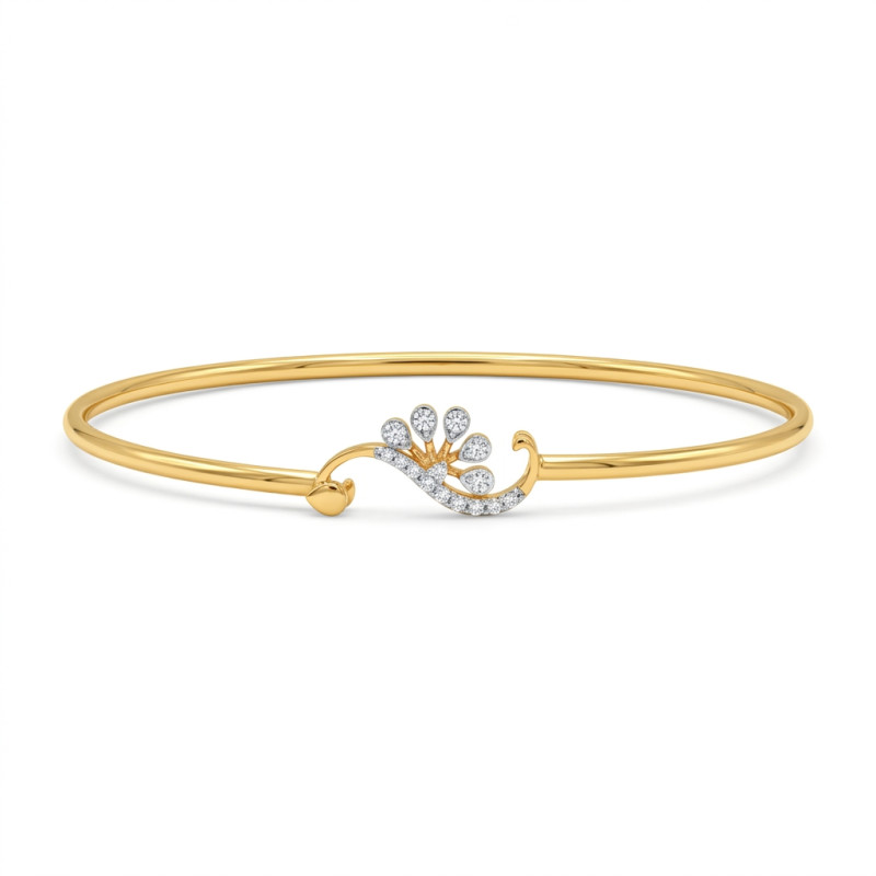 Peacock Natural Diamond Kada LNBR0236 | IGI Certified