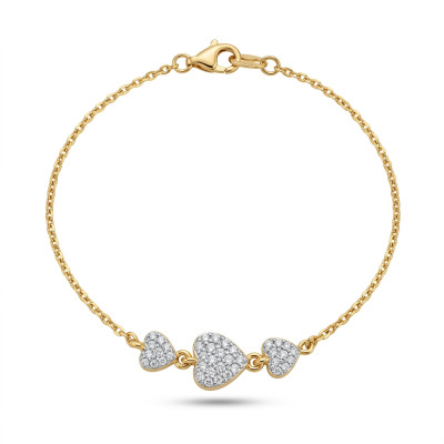 Heart Charm Real Diamond Kada LNBR0238 | IGI Certified