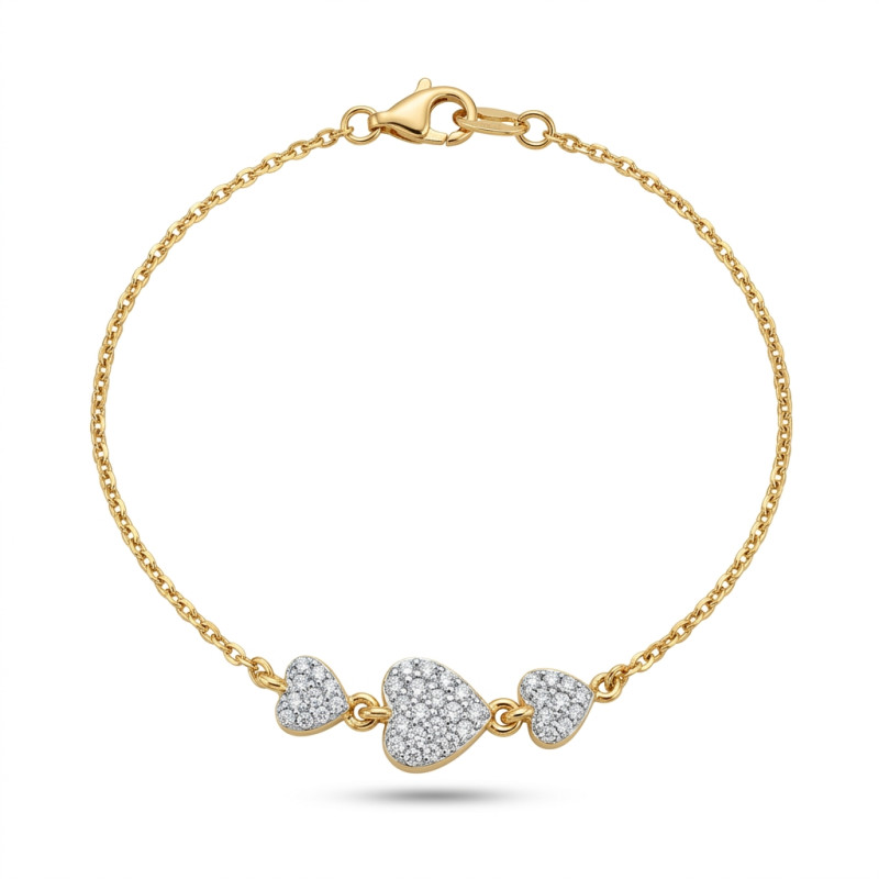Heart Charm Real Diamond Kada LNBR0238 | IGI Certified
