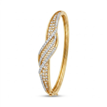 Twisted Pavé Infinity Natural Real Diamond Women Kada LNBR0134 | IGI Certified
