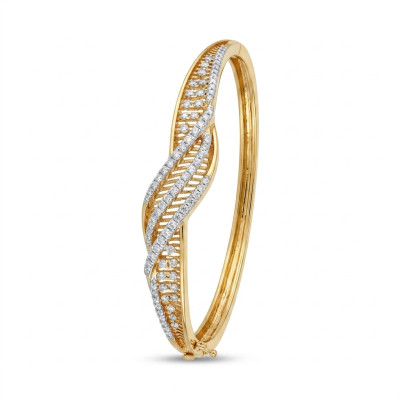 Twisted Pavé Infinity Natural Real Diamond Women Kada LNBR0134 | IGI Certified
